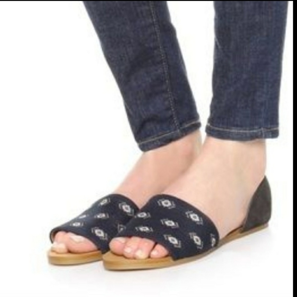Madewell Navy Patterned Open-Toe Sandals Sz 8
